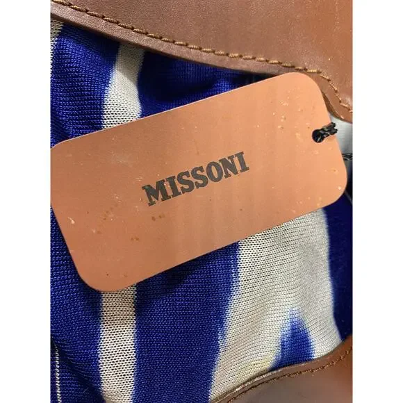 Missoni Fiammato Blue Striped Bag NWT - Picture 8 of 10